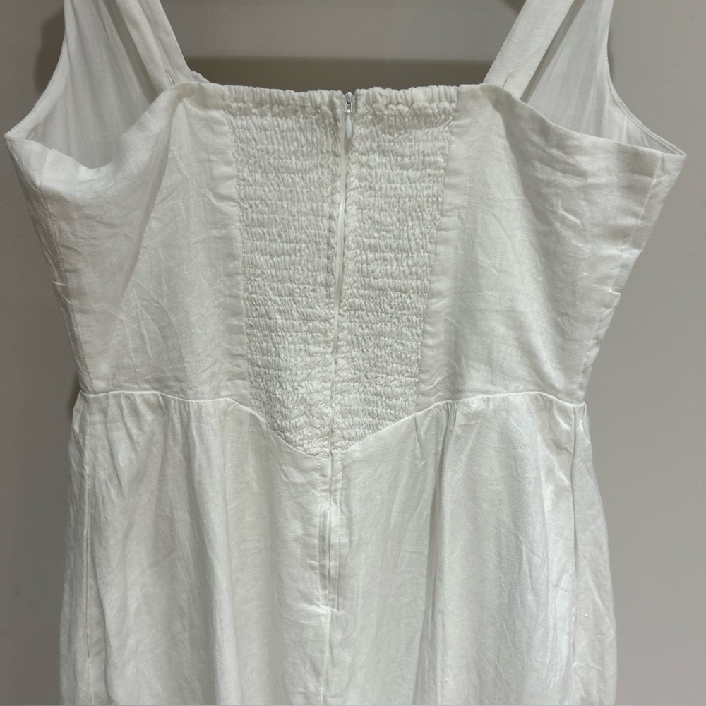 Quince 100% European Linen White Corset MIDI Dress Size M NWT Coquette Milkmaid - Picture 8 of 9